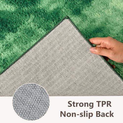 3x5 Tie-dye Green Area Rug Washable Non-Slip Soft Thin - Image 6