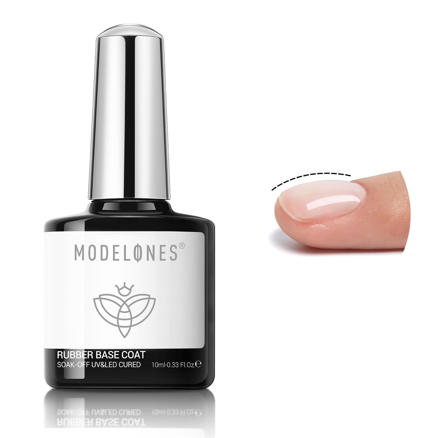 modelones Rubber Builder Gel Base Coat for Nails, Clear Rubber Base Gel Nail Polish for Strengthen/Apex Building/Enhance/Reinforced Long Lasting Fiber Protect Soak Off U V LED Gift for Thin Weak Nails