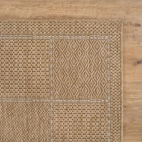 Beverly Rug Easy Jute Checkered Squared Entry Rug 2x3 Washable Durable Indoor - Image 5