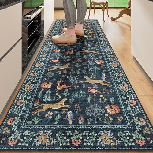 DUKINO 2x6 Runner Rug, Washable Animal Kitchen Rugs Non Slip by DUKINO