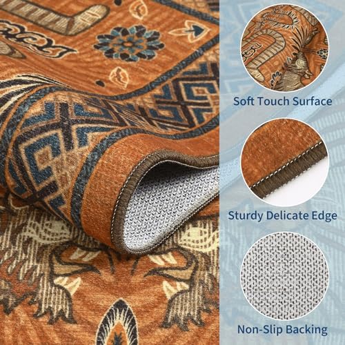 GarveeHome Tiger Print 2.5'x8' Washable Non Slip Runner Boho Hallway Rugs - Image 4