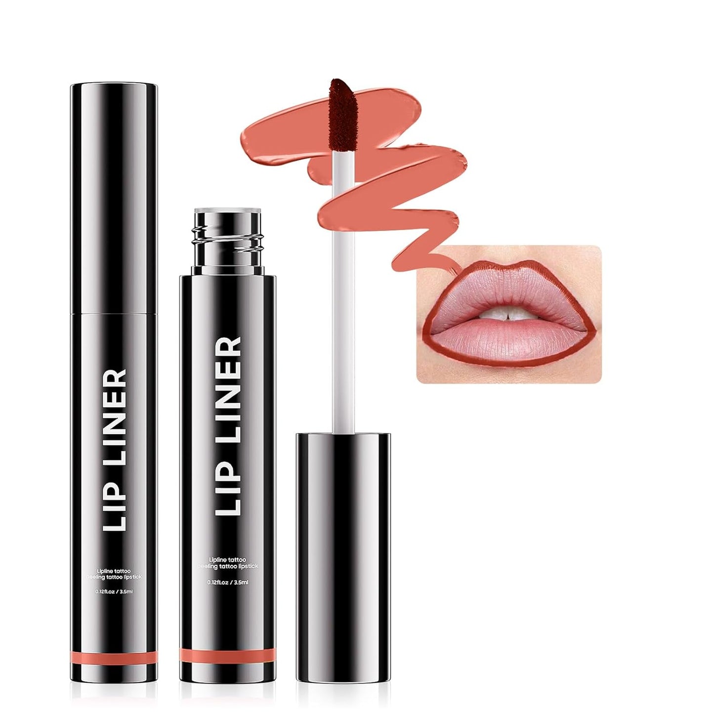 Peel Off Lip Liner Stain - Non-Stick Cup Lip Comfortable Vivid Color Peel Lip Stain Transfer-Proof & Long - Wear, Create Beauty & Charming Lip Makeup For All Skin Types with All-Day (#03 Rose)