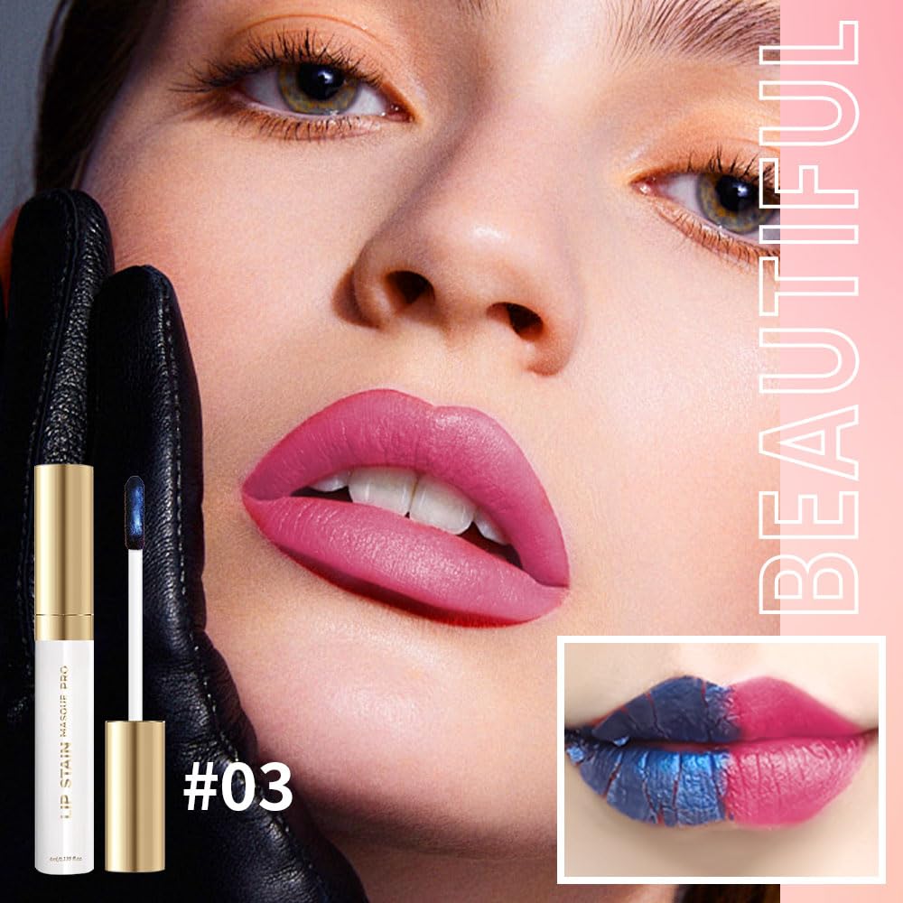 Lip Stain Peel Off – Long Lasting Waterproof Lip Tint, Smudge Proof Transfer Resistant Lip Stains Tattoo,High Pigment Matte Lip Color, Kiss Proof Peel Off Lip Stain Masque,All-Day Stay Lip Makeup 03#