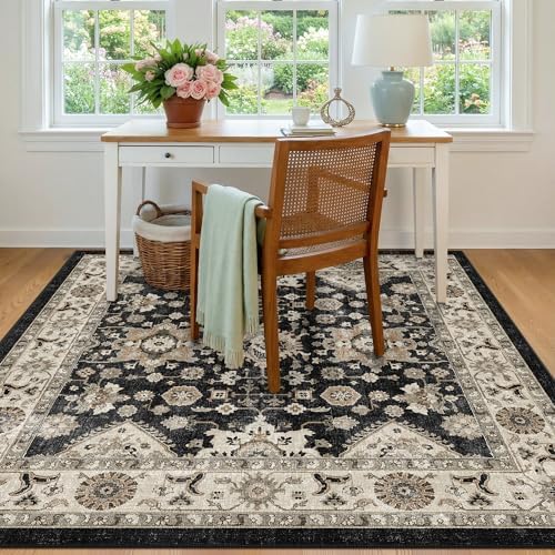 Black Washable 6x6 Rug Square - Image 5