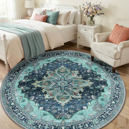 RELEANY Washable Area Rug, Round 6ft - Image 3