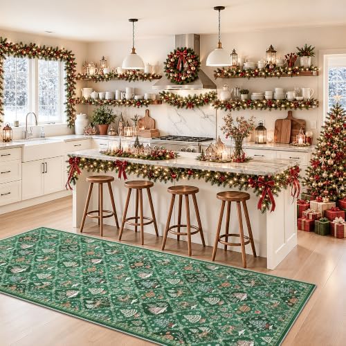 Christmas 3x8 Washable Kitchen Runner Rug - Image 5