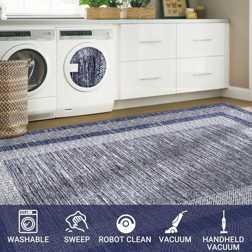 GarveeHome 8x10 Large Washable Area Rug Solid Distressed Floor Carpet - Image 6