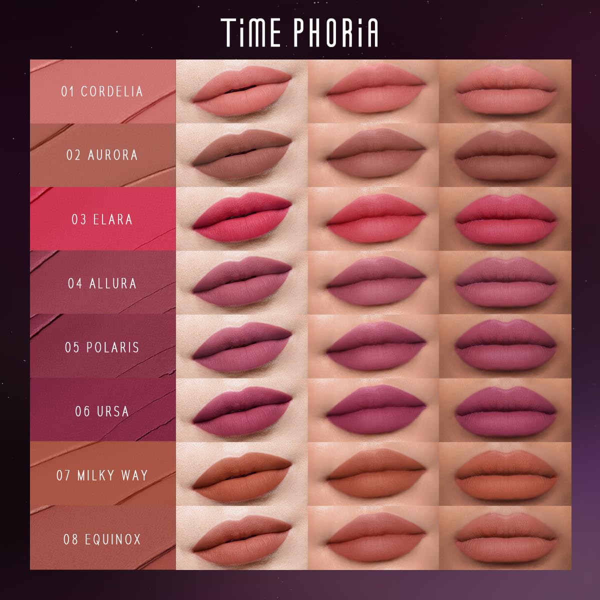 NEBULA VELVET LIP CREAM-Long Lasting Lip Stain, Waterproof and Transfer Proof Lip Tint, Matte Finish Lipstick, Smooth Out Lip Lines, Lightweight Lip Cream, High Coverage (03 ELARA)