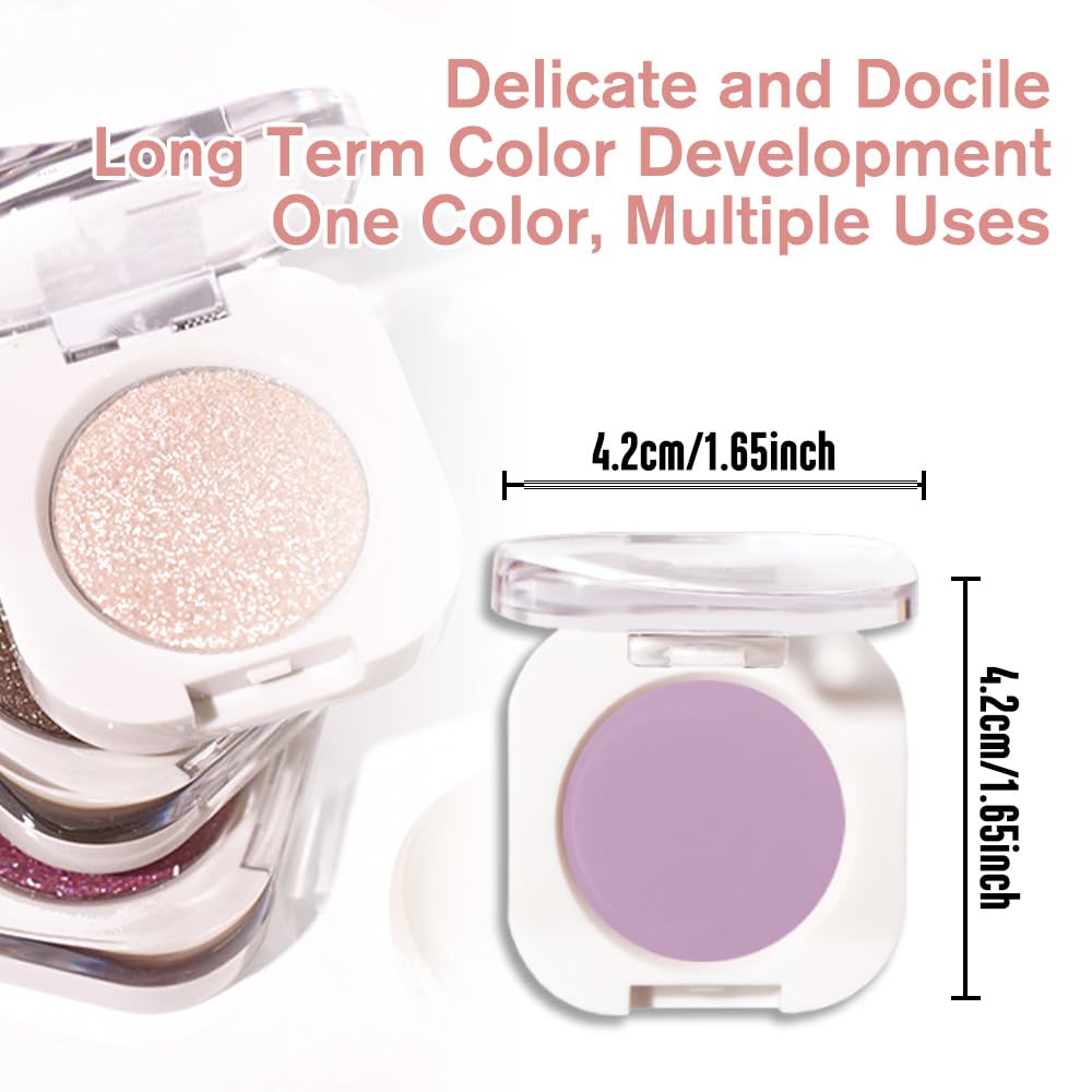 Violet Purple Single Matte Eyeshadow Makeup, Neutral Powde Eye Shadow for Older Women, Purple Violet Matte Singles Eyeshadow Palette Pigmented Waterproof, Girls Monochrome Vegan Eyeshadows Gift