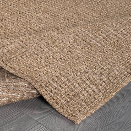 Beverly Rug Easy Jute Natural Rug 6x9 Solid Washable Durable Outdoor Indoor - Image 4