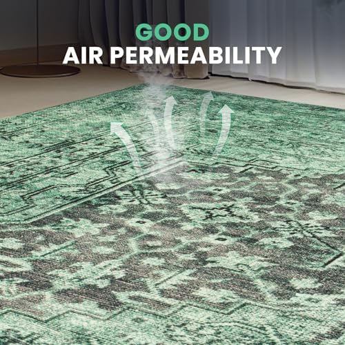 8x10 Green Washable Area Rugs for Living Room, Dining Room - Image 6