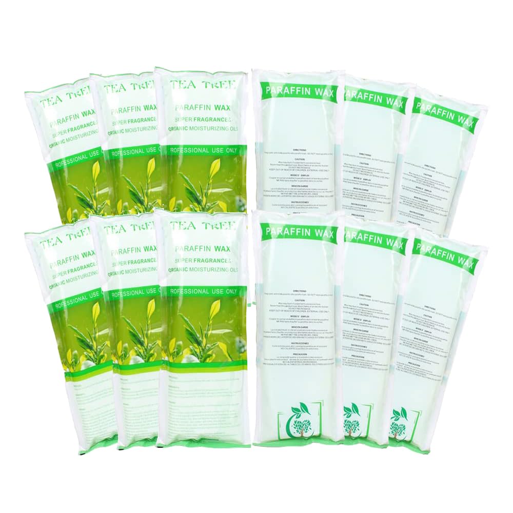 Toyar Paraffin Wax Refills, 12 Pack Tea Tree Scented Paraffin Wax Beads Blocks for Paraffin Bath, Paraffin Wax Machine Refills for Hand Feet Dry Skin,Rrelieves Muscle Fatigue, Hydration and Nourish