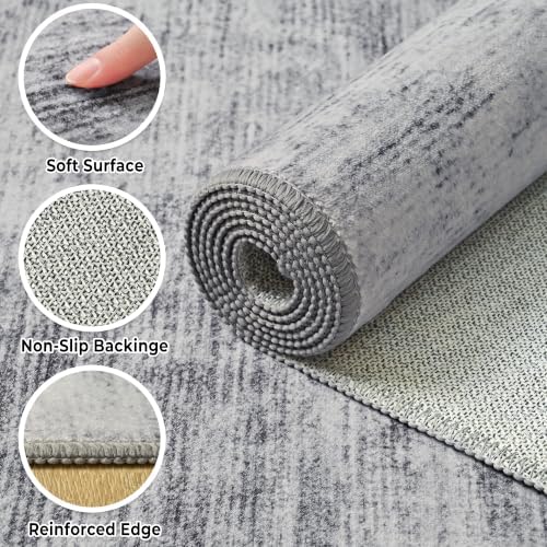 Toneed Washable 9x11 Grey Area Rug - Image 7