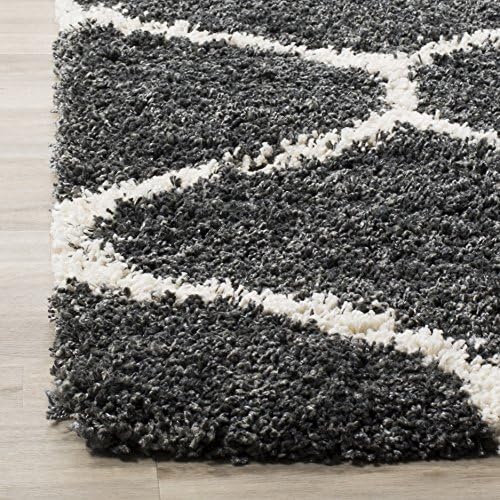 SAFAVIEH Hudson Shag Rug 8'x10', Soft Plush Dark Grey & Ivory SGH280G - Image 4
