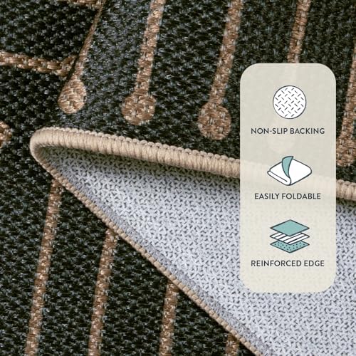 Lahome Black 2x8 Kitchen Runner, Modern Geometric Runner Rug Non Slip - Image 3
