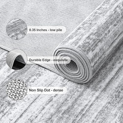 Chicrug 3x8 Grey Washable Runner Rug - Image 6
