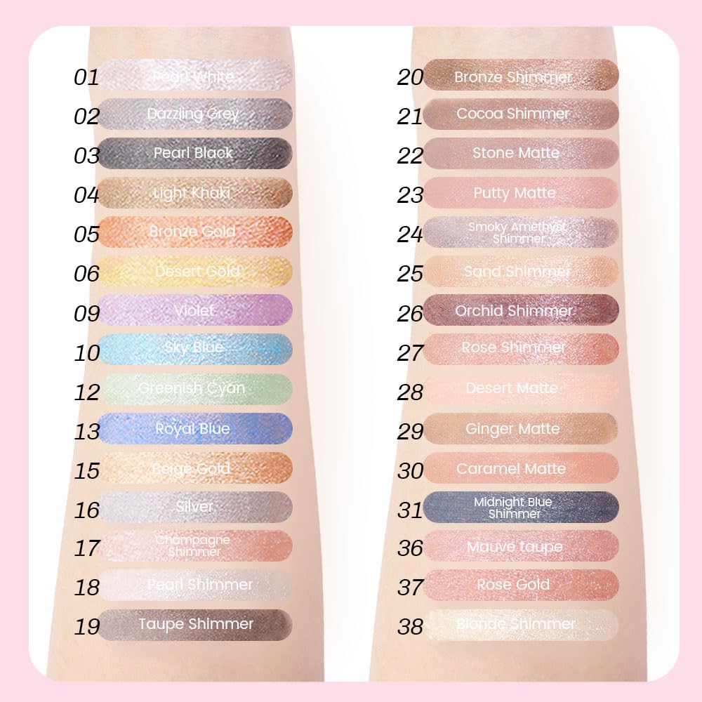 evpct 2Pcs Cream Eye Shadow Brightener Sticks Set for Eyes Waterproof, Pearl White & Silver Matte Cream Eyeshadow Applicator Stick Long Lasting Pigmented Eye Makeup sombras en crema para ojos 01 + 16