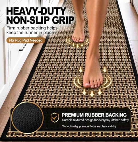 eqivei Kitchen Runner Rug, Non-Slip Washable Kitchen Mat - Image 2