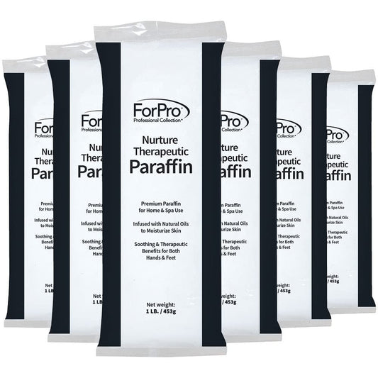 ForPro Professional Collection Nurture Paraffin Wax Refill, Fragrance Free, Six 1-Pound Paraffin Blocks, Non-Greasy, Moisturizing for Soft & Healthy Skin, Unscented, 6 Lbs