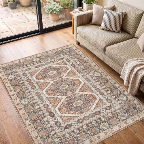 Ksrau 4x5 Area Rug Washable: Non Slip Entryway Throw Rugs Brick - Image 7