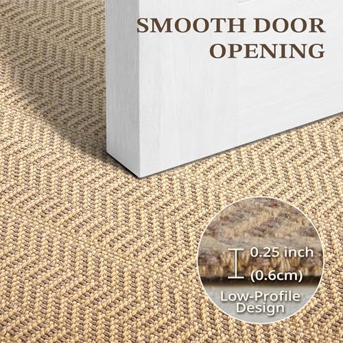 MatEssenz 17"x29.5" Faux Linen Entryway Rug, Washable Woven Textured Indoor - Image 4