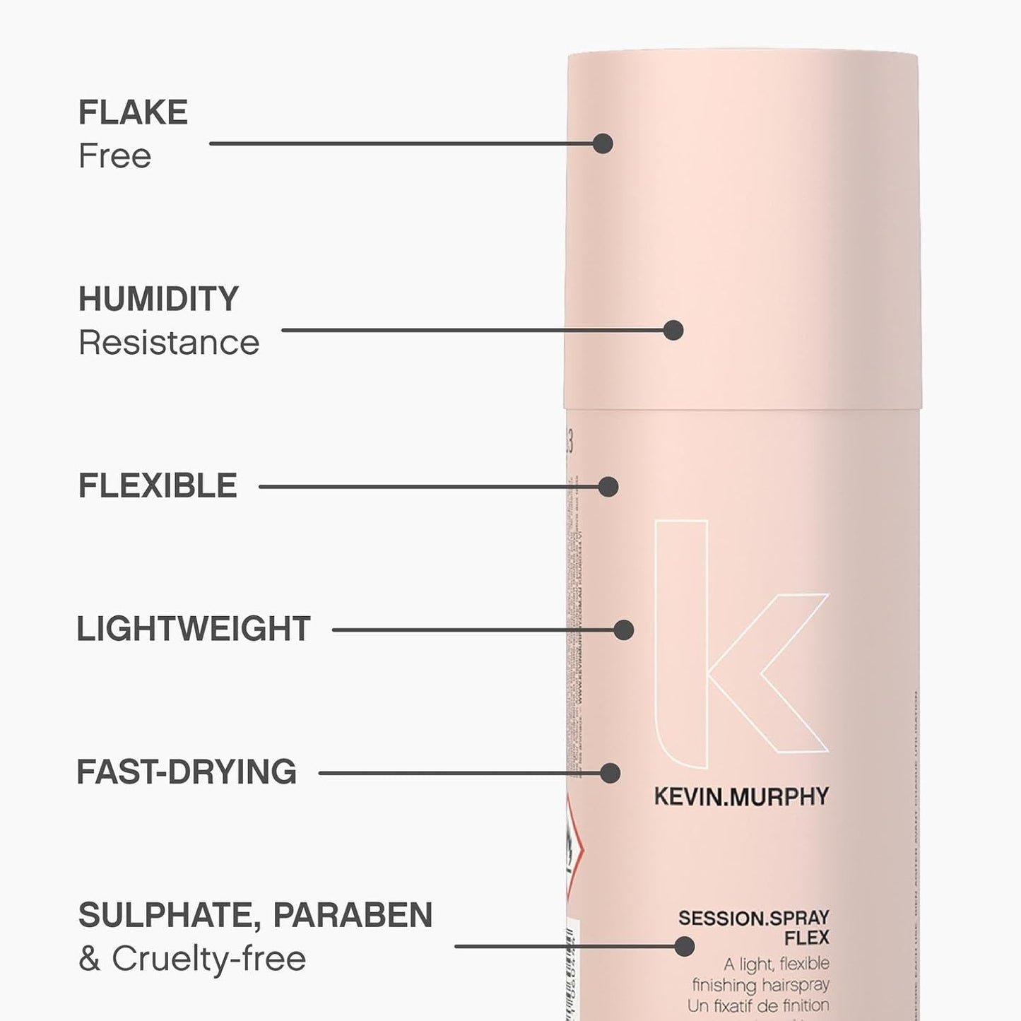 KEVIN.MURPHY SESSION.SPRAY FLEX - Flexible Finishing Hair Spray - For All Hair Types - Lightweight Hold - Humidity Resistant Hair Care - 337 mL / 11.4 fl oz