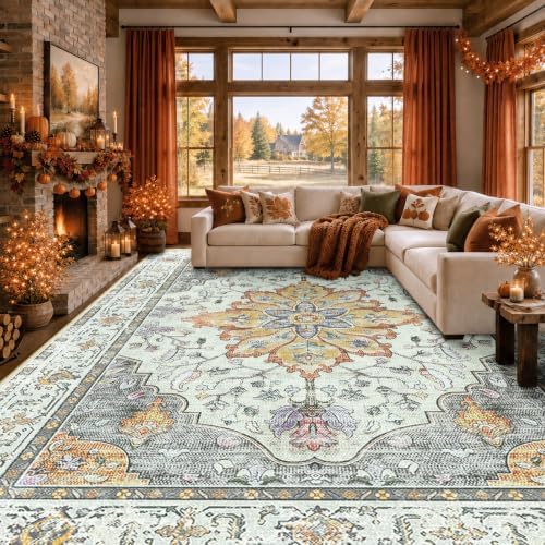 RELEANY Washable Area Rug, Large 9'x12' by RELEANY