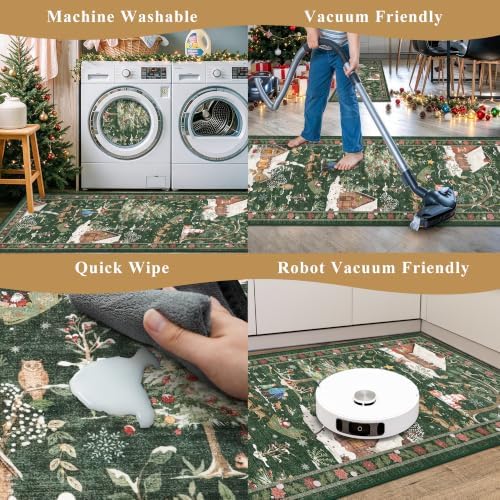 Holiday Christmas Rugs Kitchen Sets of 3 - Image 4