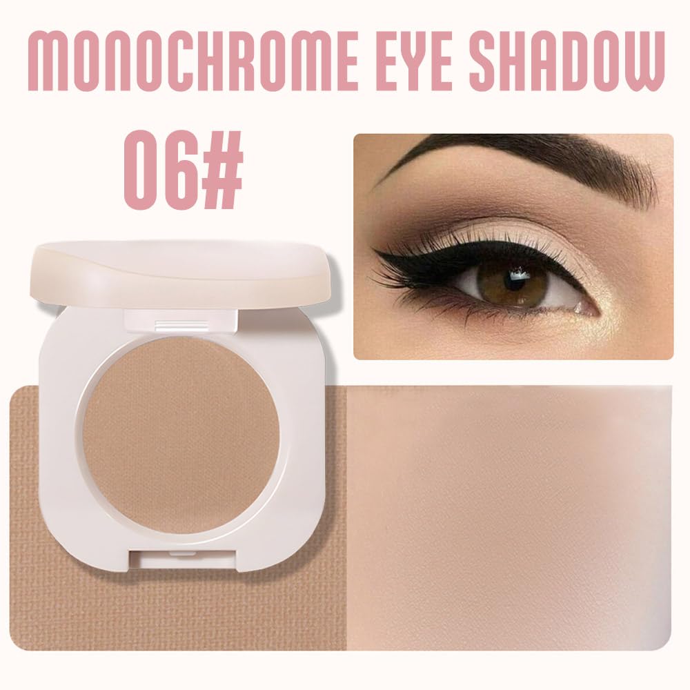 Matte Single Eyeshadow Palette Makeup for Green Blue Eyes, Light Brown Matte Eyeshadow For Women, Holographic Multichrome Cream Iridescent Single Monochrome Eye Shadow Makeup