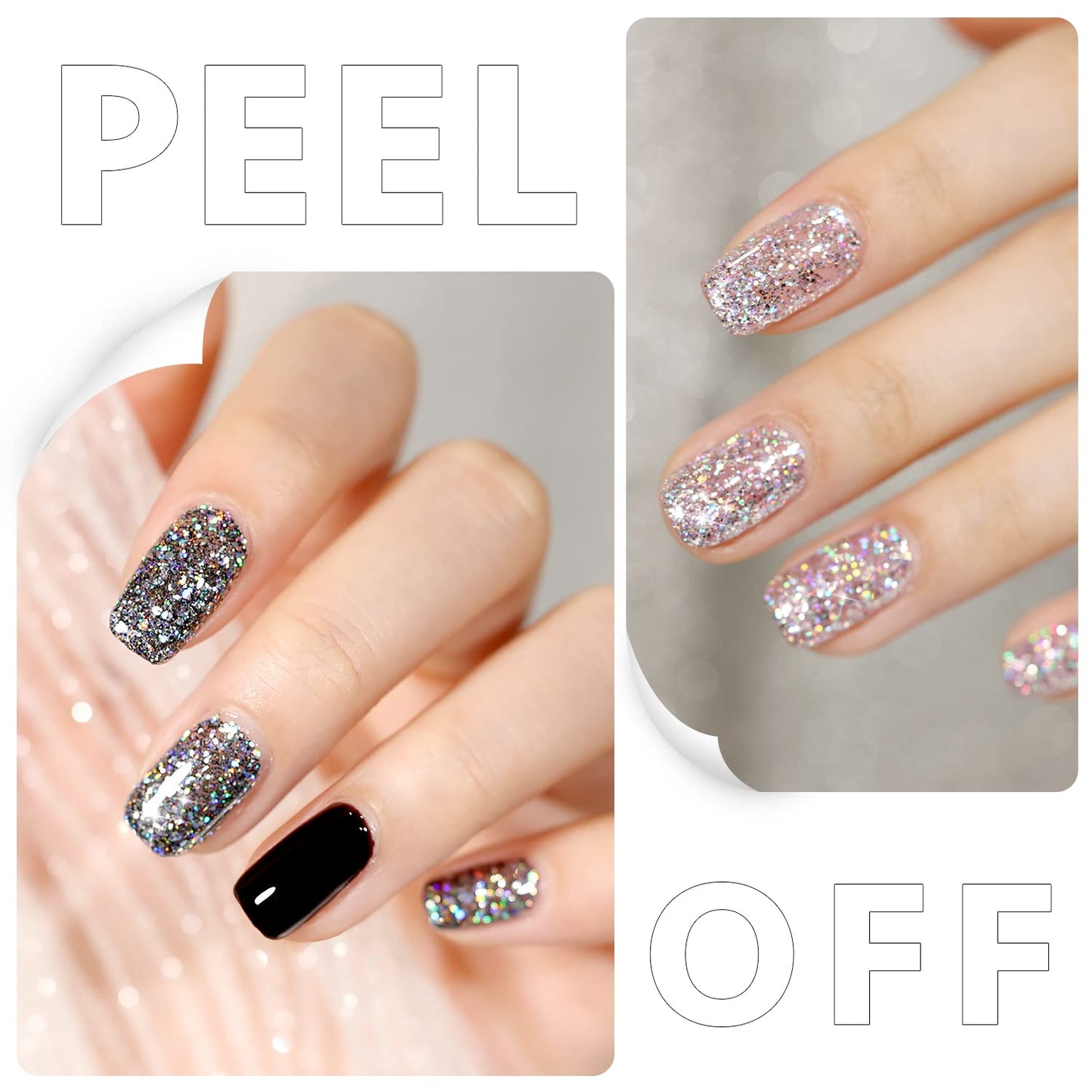 GAOY Peel Off Gel Base Coat for Gel Nail Polish, 16ml Peelable Clear Foundation for Use with UV LED Nail Lamp