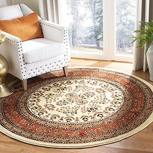 SAFAVIEH Lyndhurst Round Rug 8', Traditional Ivory & Rust LNH331R by Unknown