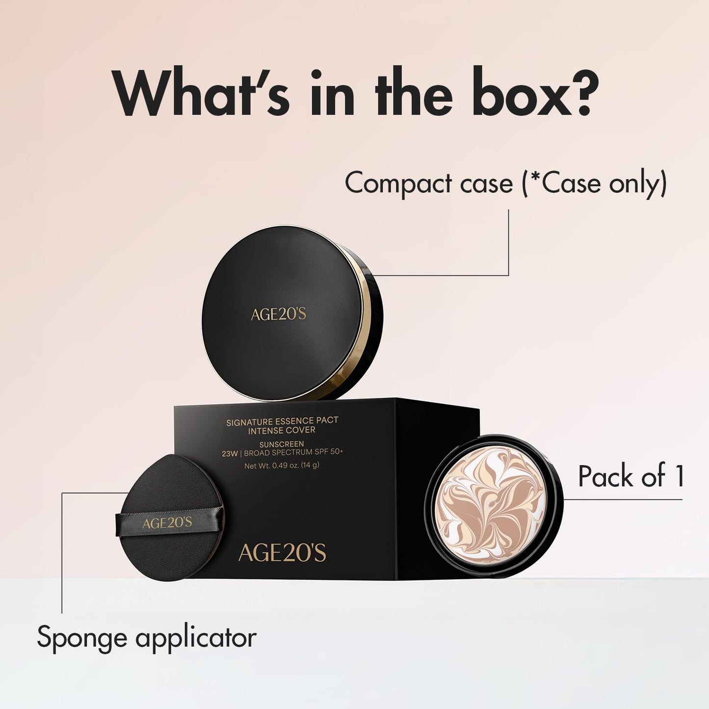 AGE20'S Signature Essence Pact SPF 50+ | Pack of 1 | 27 Medium | Cream Foundation, Dewy Finish, Natural Coverage | Korean Cushion Foundation
