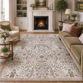 Floral Area Rug 5x7 Botanical Washable Carpet by NakedCloud
