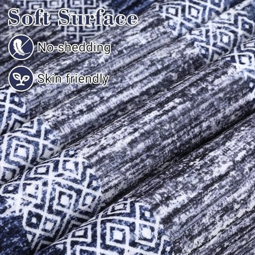 GarveeHome 8x10 Large Washable Area Rug Solid Distressed Floor Carpet - Image 4