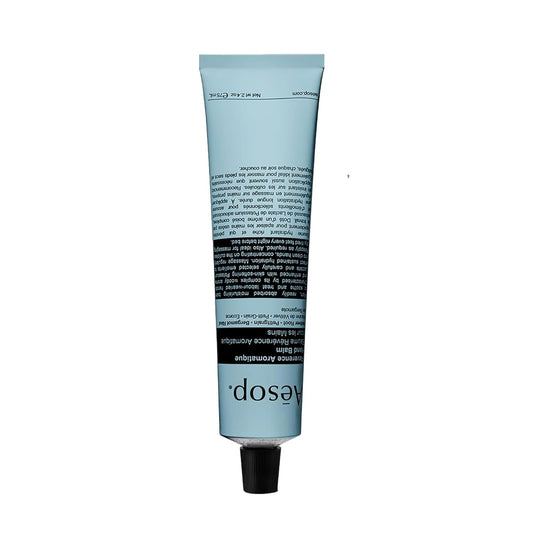 Aesop Reverence Aromatique Travel Size Hand Balm | Lotion that Gently Exfoliates Dry Hands + Nourishes with Macadamia Seed Oil and Shea Butter | 2.4 oz / 75 mL