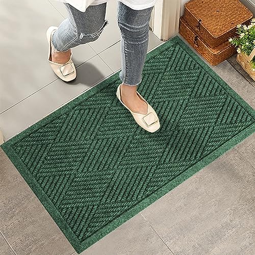 HIYARD Sturdy Front Door Mat, Absorbent Muddy Dirt Resist Welcome Door Mats by HIYARD