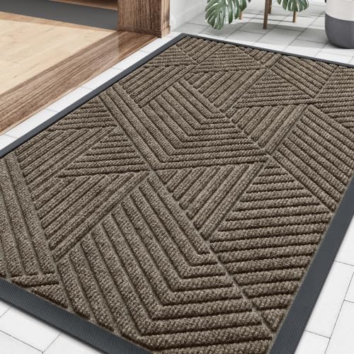 Smiry Front Door Mat Outside Entrance, Low Profile Rubber Doormat by Smiry