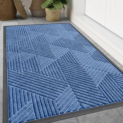 Smiry Front Door Mat Outside Entrance, Low Profile Rubber Doormat by Smiry