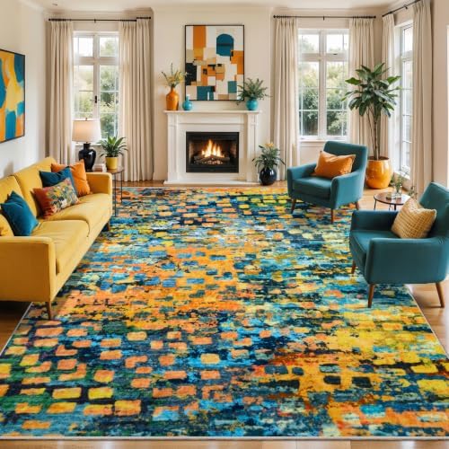 Colorful Abstract 6x9 Washable Are Rugs by Tangsoo
