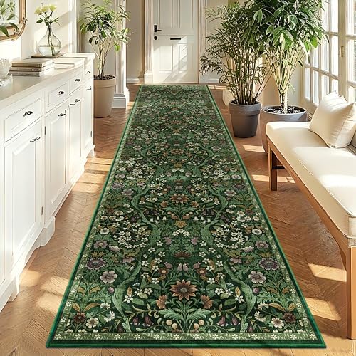 3x12 Floral Runner Rug for Kitchen Washable Hallway Runner Rug - Image 4