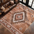 Yinhua Western 8x10 Rug for Living Room, Aztec Washable Rug for Bedroom by yinhua
