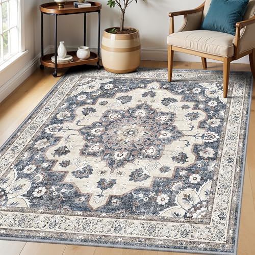 Living Room 5x5 Rug Square: Stain Resistant Area Rugs - Image 2