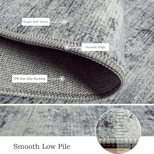 Toneed Washable 2x3 Grey Area Rug - Image 5