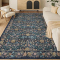 DUKINO 5x8 Area Rug, Vintage Floral Washable Rugs by DUKINO