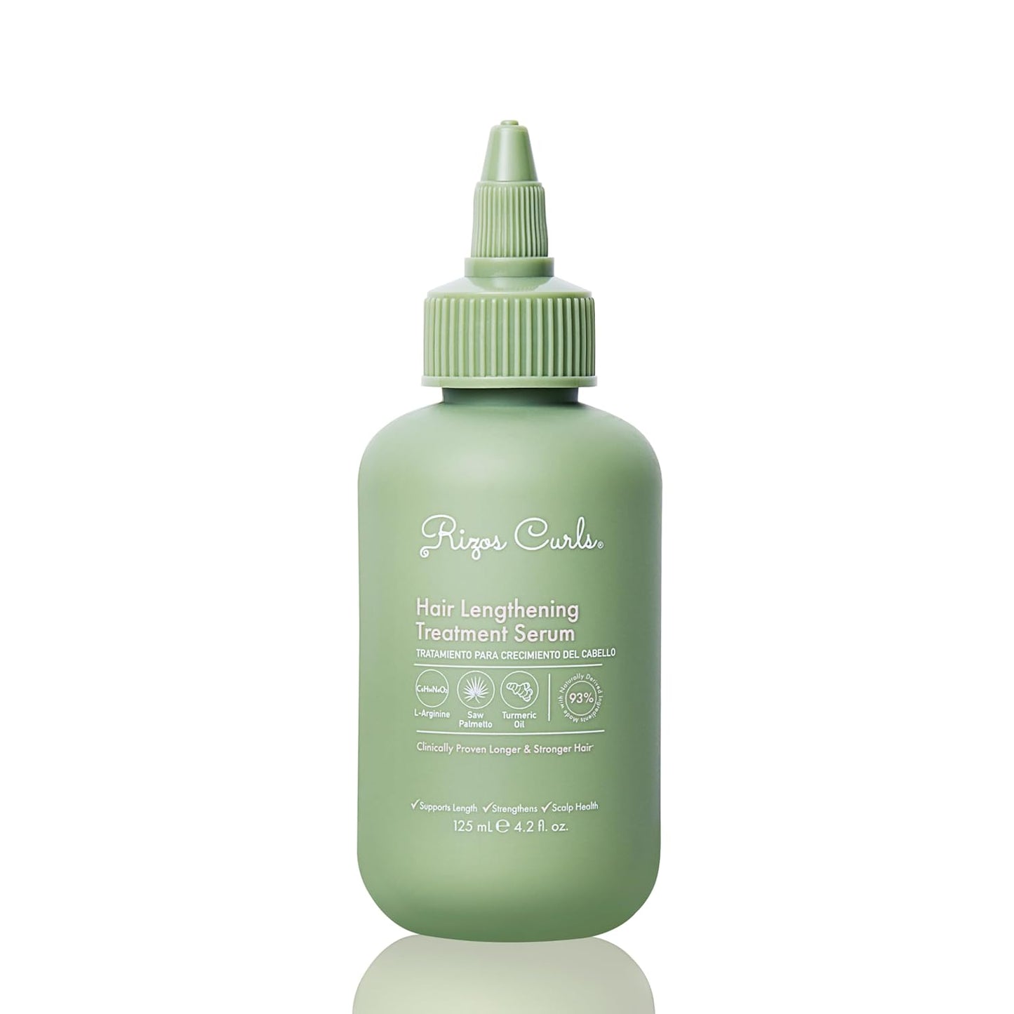 Rizos Curls Hair Lengthening Treatment Serum, Fortifies At Root for Healthy Scalp Microbiome Promoting Length, Supportes Longer Stronger Hair, 4.2 oz