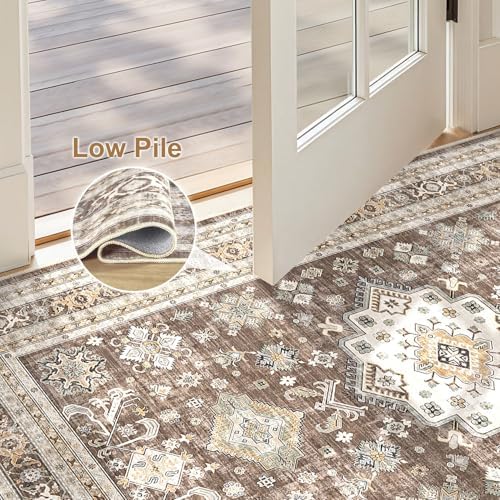 cotiled 3x5 Area Rug for Living Room, Traditional, Dark Brown - Image 4