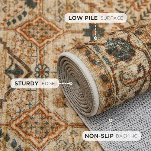 Joydeco Washable 2x5 Hallway Runner Rug Vintage - Image 4