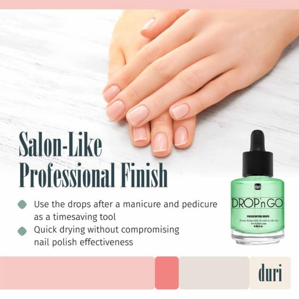 duri Drop'n Go Quick Dry Nail Drops - Fast Drying Drops for Long Lasting Nail Polish 0.45 fl. oz. (Pack of 1)