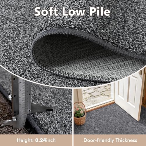 2x6 Black/White Runner Rug Washable Non-Slip - Image 4