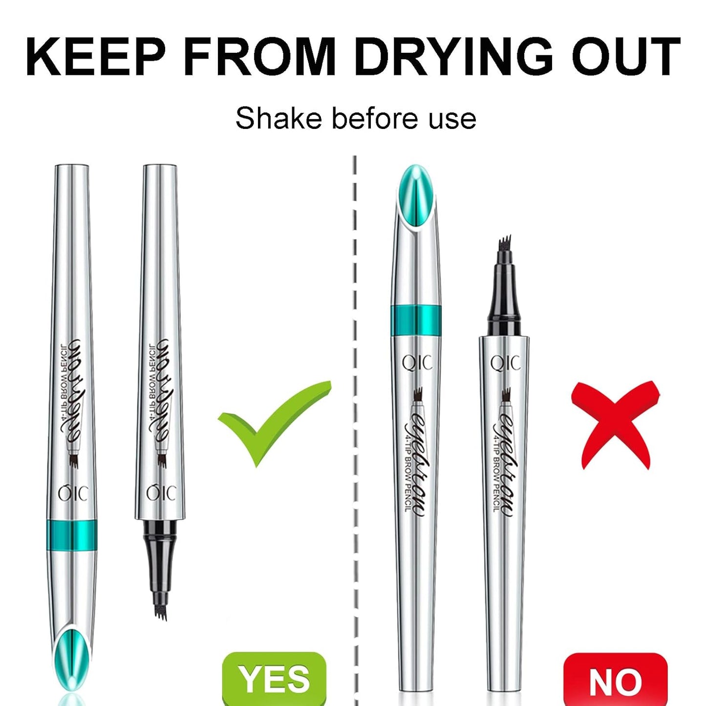 Microblading Eyebrow Pencil, Eyebrow Pen with an Upgrade Micro-Fork Tip Applicator, Waterproof Long-Lasting Microblading Brow Pen, Brow Pencil for Natural Looking Brows Makeup, Dark Brown, 1Pcs